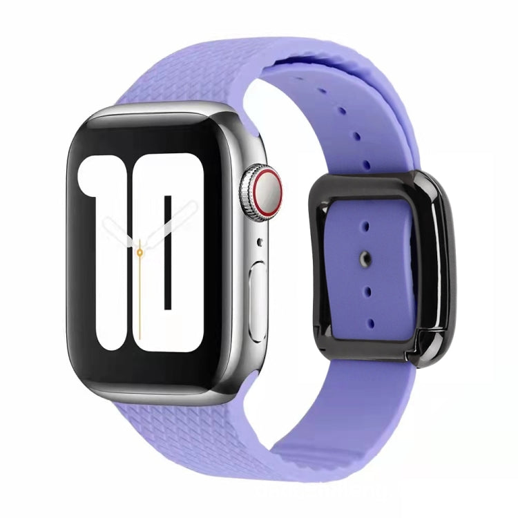 Black Buckle Silicone Watchband For Apple Watch Series, 7 41mm / 6&SE&5&4 40mm / 3&2&1 38mm