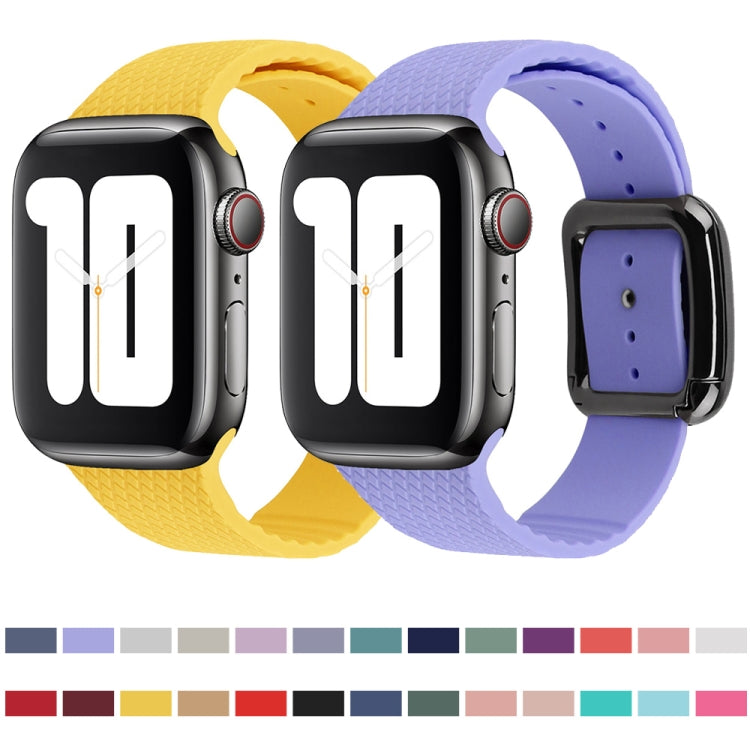 Black Buckle Silicone Watchband For Apple Watch Series, 7 41mm / 6&SE&5&4 40mm / 3&2&1 38mm