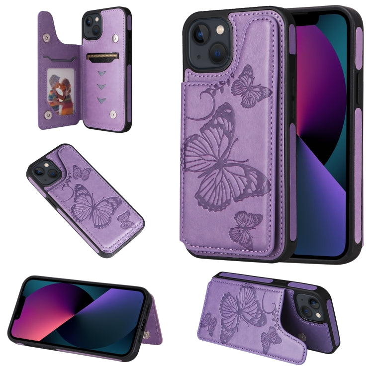 Butterfly Embossing Pattern Shockproof Phone Case, For iPhone 13 mini