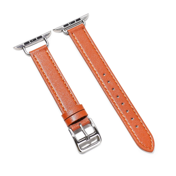 14mm Cowhide Leather Watchband For Apple Watch Series, 7 41mm/6&SE&5&4 40mm/3&2&1 38mm, 7 45mm/6&SE&5&4 44mm/3&2&1 42mm