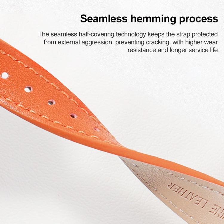 14mm Cowhide Leather Watchband For Apple Watch Series, 7 41mm/6&SE&5&4 40mm/3&2&1 38mm, 7 45mm/6&SE&5&4 44mm/3&2&1 42mm