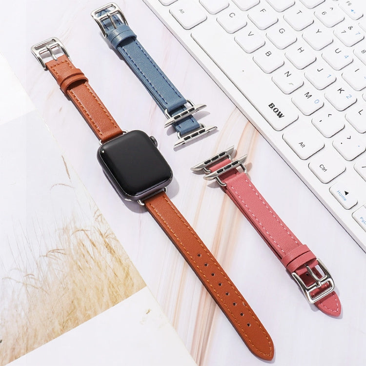 14mm Cowhide Leather Watchband For Apple Watch Series, 7 41mm/6&SE&5&4 40mm/3&2&1 38mm, 7 45mm/6&SE&5&4 44mm/3&2&1 42mm