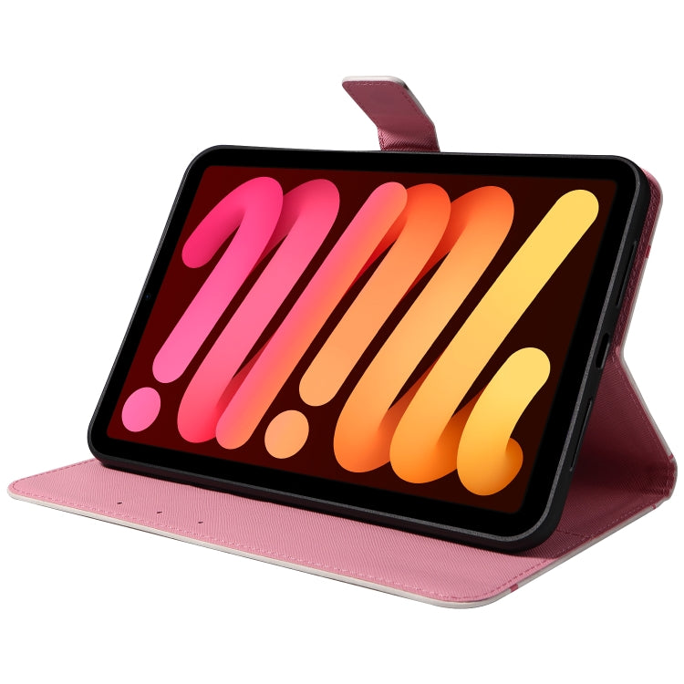 Étui à rabat horizontal en cuir avec motif 3D coloré pour iPad mini 6