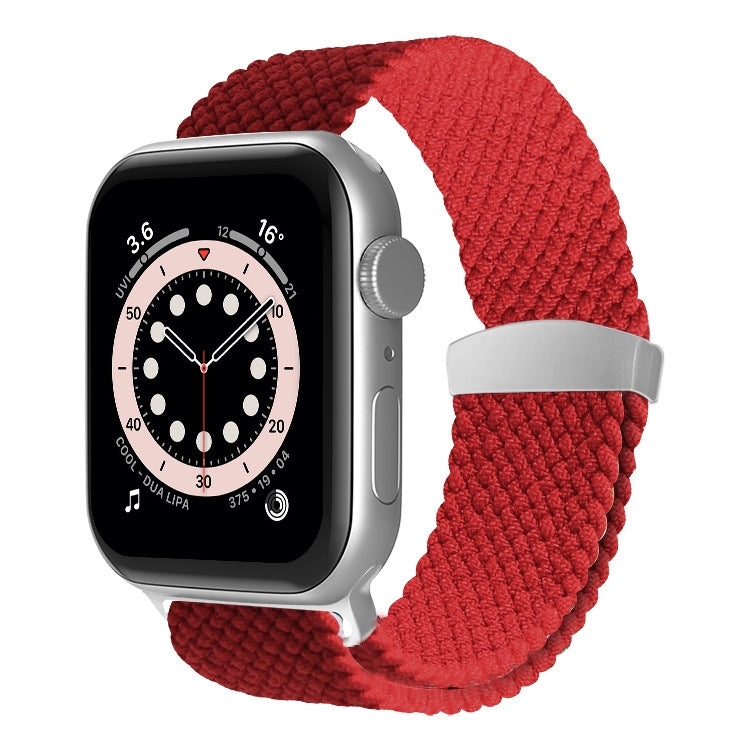 Nylon Braid Watchband For Apple Watch Series, 7 45mm / 6&SE&5&4 44mm / 3&2&1 42mm, 7 41mm / 6&SE&5&4 40mm / 3&2&1 38mm