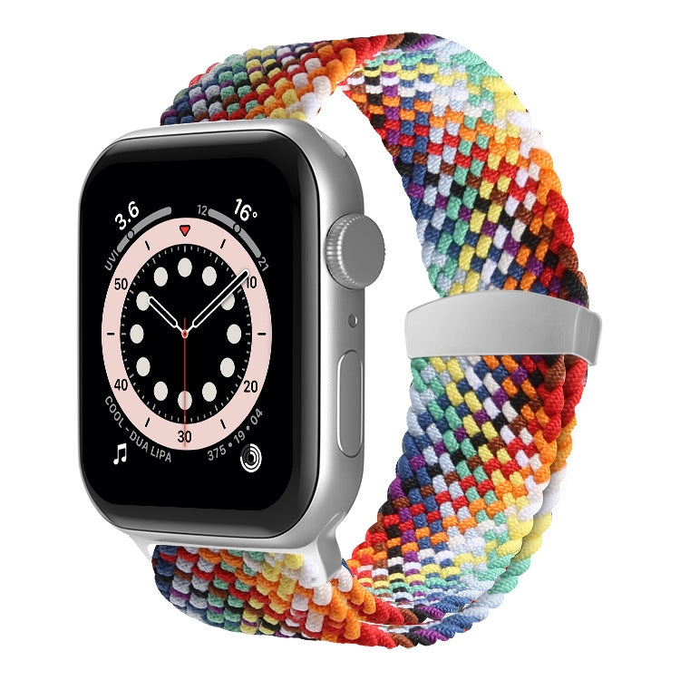 Nylon Braid Watchband For Apple Watch Series, 7 45mm / 6&SE&5&4 44mm / 3&2&1 42mm, 7 41mm / 6&SE&5&4 40mm / 3&2&1 38mm
