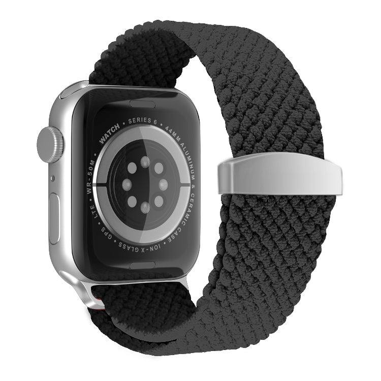 Nylon Braid Watchband For Apple Watch Series, 7 45mm / 6&SE&5&4 44mm / 3&2&1 42mm, 7 41mm / 6&SE&5&4 40mm / 3&2&1 38mm
