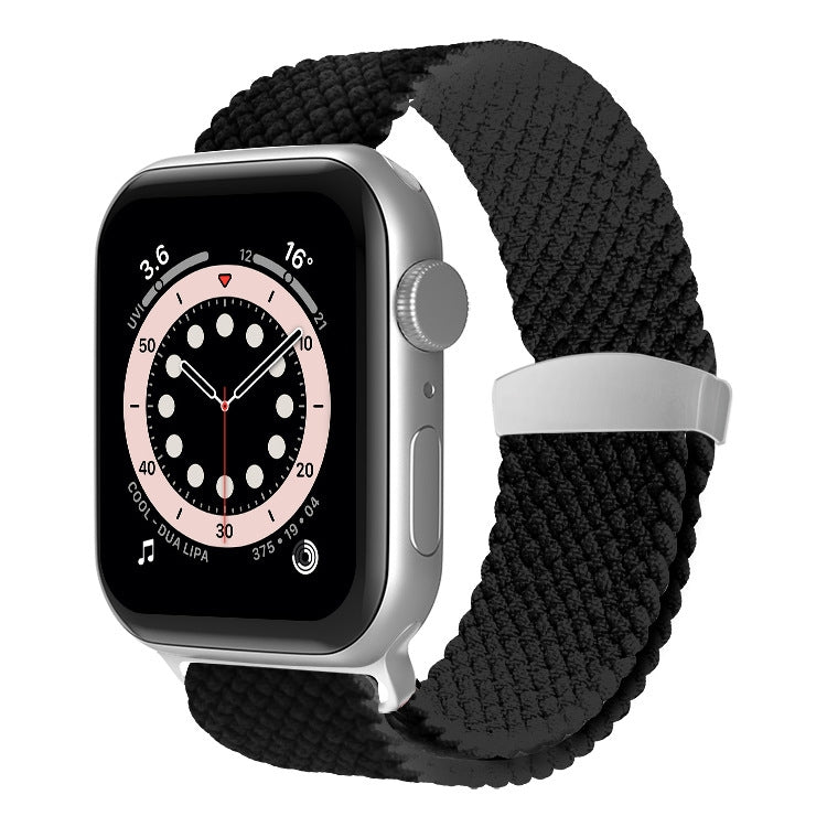 Nylon Braid Watchband For Apple Watch Series, 7 45mm / 6&SE&5&4 44mm / 3&2&1 42mm, 7 41mm / 6&SE&5&4 40mm / 3&2&1 38mm