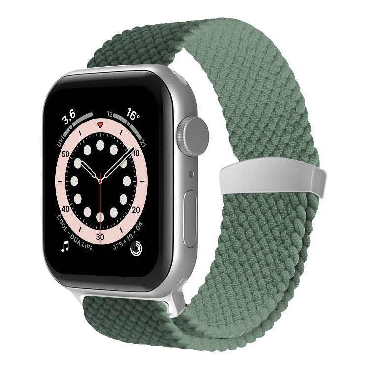 Nylon Braid Watchband For Apple Watch Series, 7 45mm / 6&SE&5&4 44mm / 3&2&1 42mm, 7 41mm / 6&SE&5&4 40mm / 3&2&1 38mm