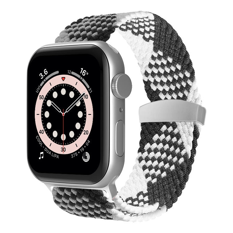 Nylon Braid Watchband For Apple Watch Series, 7 45mm / 6&SE&5&4 44mm / 3&2&1 42mm, 7 41mm / 6&SE&5&4 40mm / 3&2&1 38mm