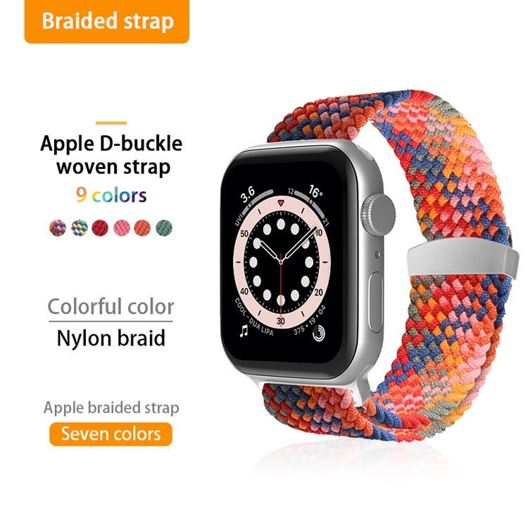 Nylon Braid Watchband For Apple Watch Series, 7 45mm / 6&SE&5&4 44mm / 3&2&1 42mm, 7 41mm / 6&SE&5&4 40mm / 3&2&1 38mm