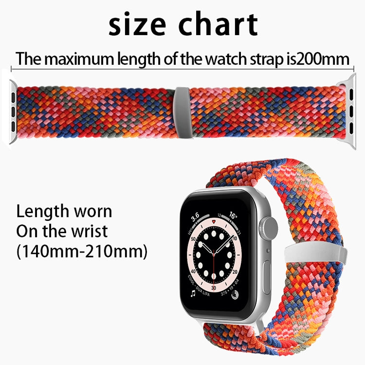 Nylon Braid Watchband For Apple Watch Series, 7 45mm / 6&SE&5&4 44mm / 3&2&1 42mm, 7 41mm / 6&SE&5&4 40mm / 3&2&1 38mm