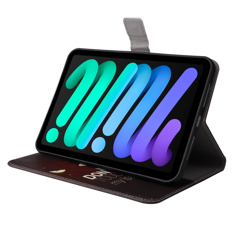 Étui à rabat horizontal en cuir pour tablette iPad mini 6, motif dessin coloré