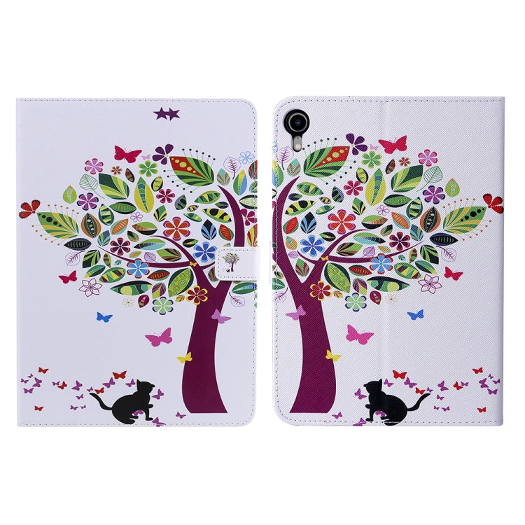 Étui à rabat horizontal en cuir pour tablette iPad mini 6, motif dessin coloré