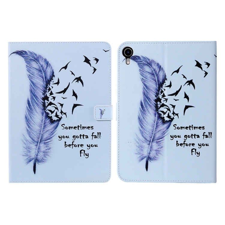 Étui à rabat horizontal en cuir pour tablette iPad mini 6, motif dessin coloré