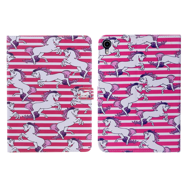 Étui à rabat horizontal en cuir pour tablette iPad mini 6, motif dessin coloré