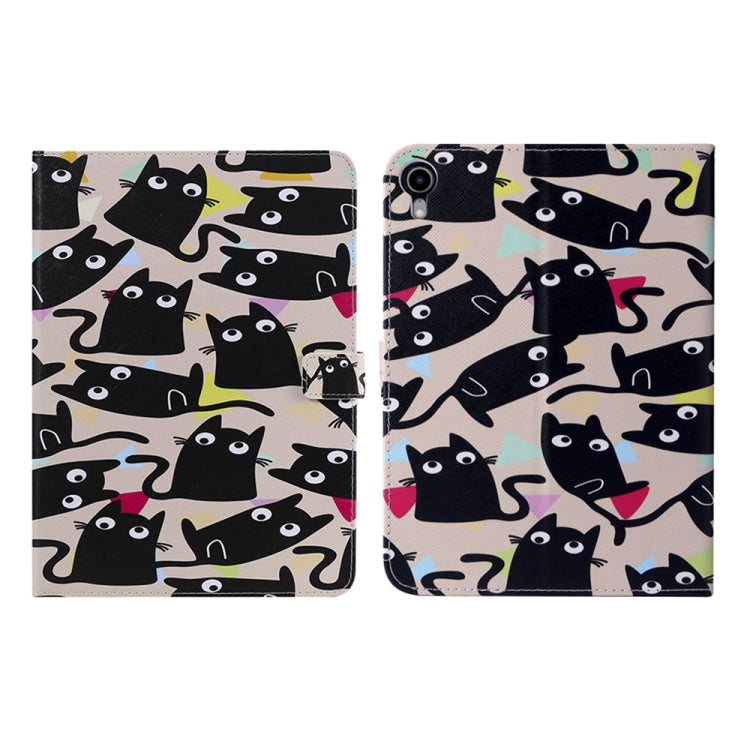 Étui à rabat horizontal en cuir pour tablette iPad mini 6, motif dessin coloré