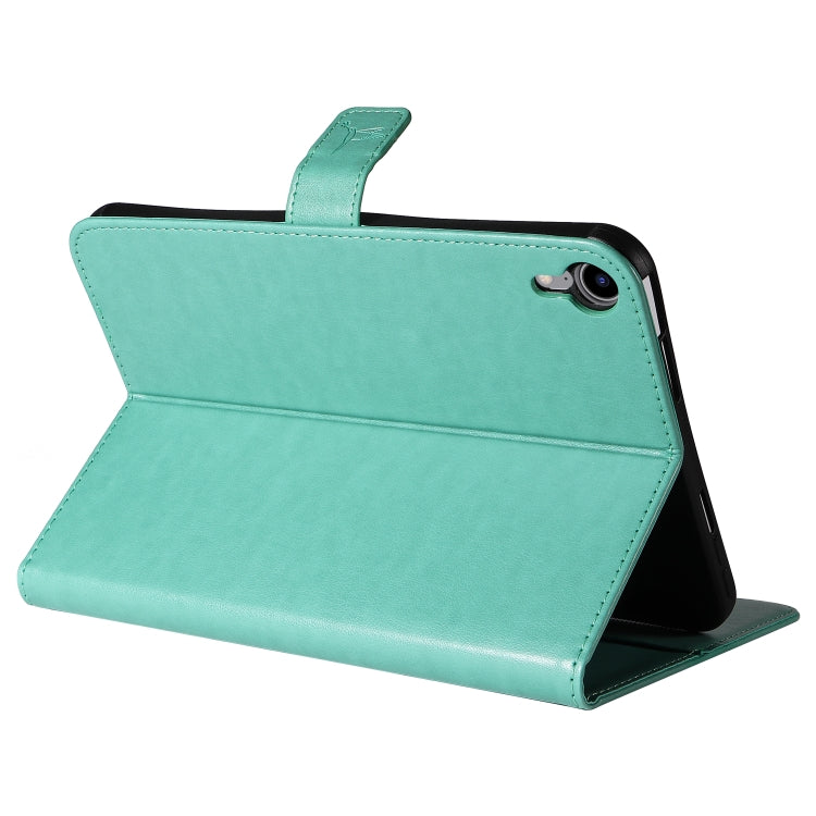 Pressed Printing Woman and Cat Pattern Horizontal Flip Leather Tablet Case, For iPad mini 6