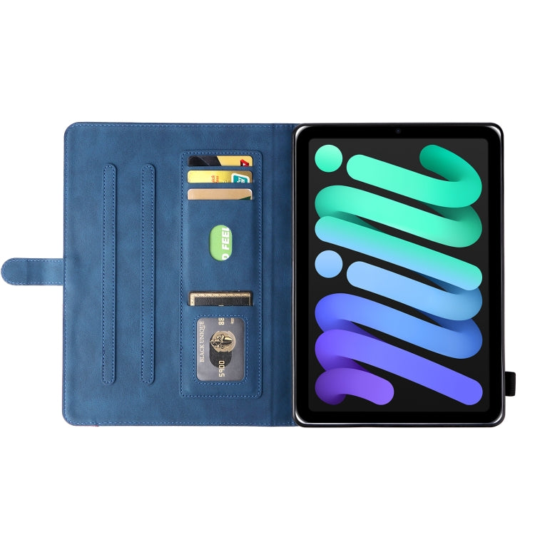 Étui à rabat horizontal en cuir bicolore pour tablette iPad mini 6