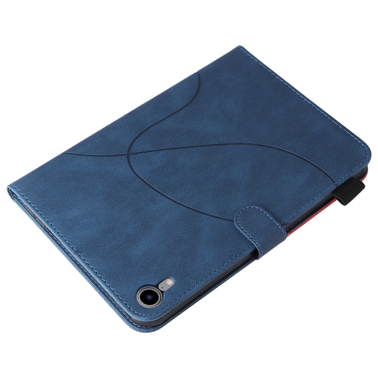 Étui à rabat horizontal en cuir bicolore pour tablette iPad mini 6