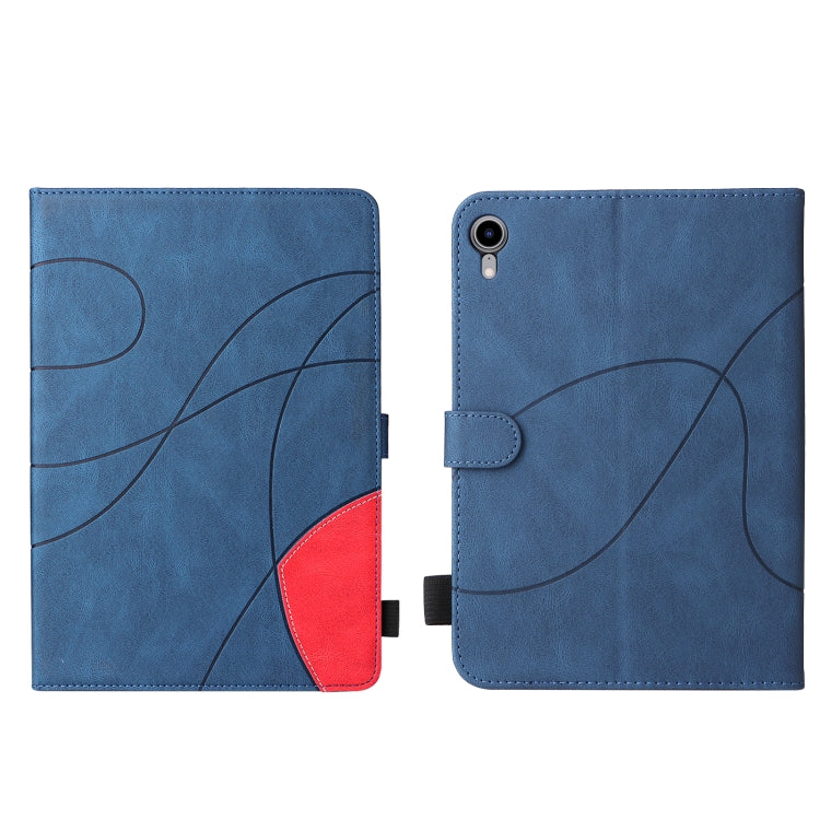 Étui à rabat horizontal en cuir bicolore pour tablette iPad mini 6