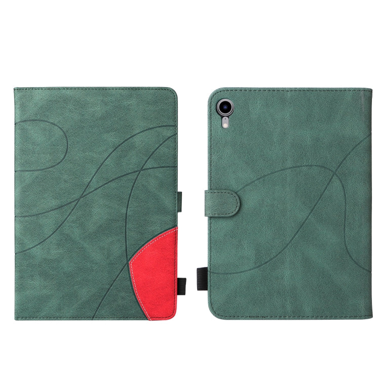 Étui à rabat horizontal en cuir bicolore pour tablette iPad mini 6