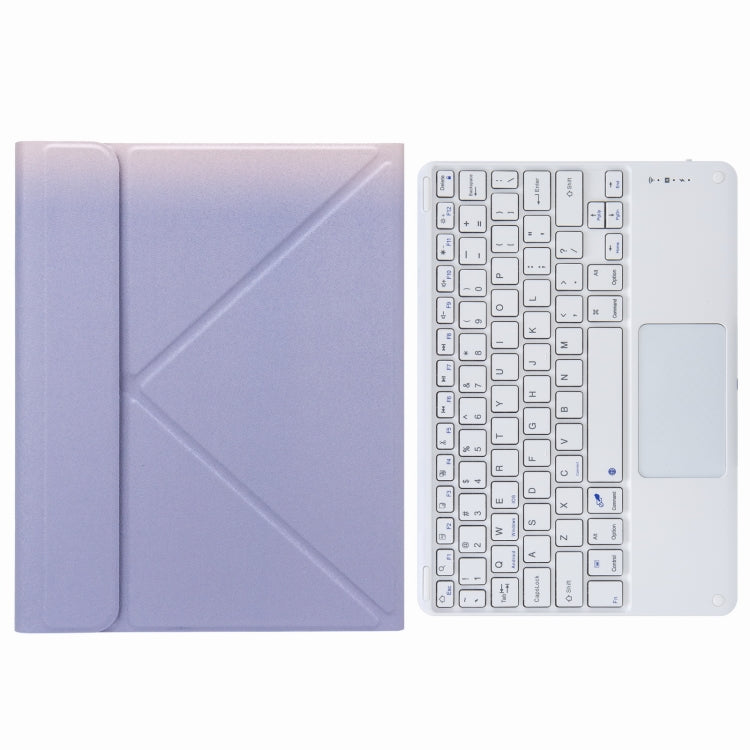 H-102C Touch Bluetooth Keyboard Leather Case with Rear Three-fold Holder, For iPad 10.2 2020 & 2019 / Pro 10.5 inch
