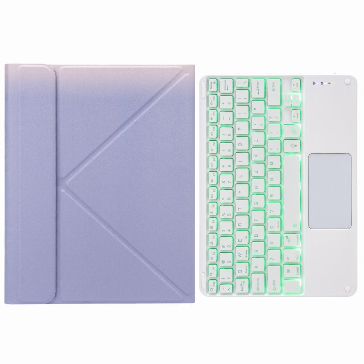 H-102CS Touch Backlight Bluetooth Keyboard Leather Case with Rear Three-fold Holder, For iPad 10.2 2020 & 2019 / Pro 10.5 inch