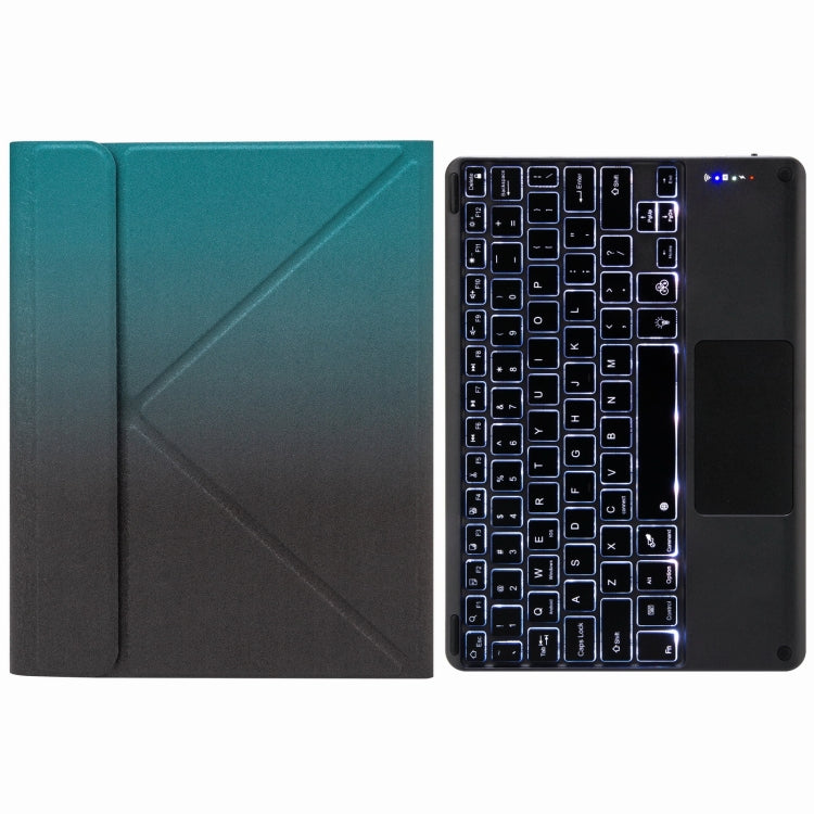 H-097CS Touch Backlight Bluetooth Keyboard Leather Case with Rear Three-fold Holder