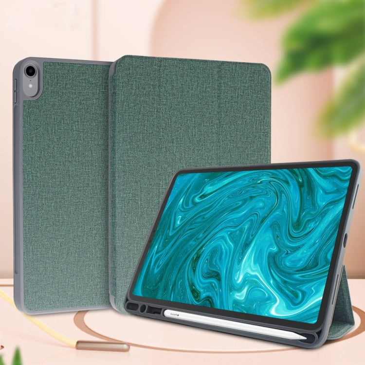Mutural Exquisite Series Cloth Texture PU+TPU Leather Case with 3-Fold Holder & Pen Slot & Sleep & Wake-up Function, For iPad Mini 5 / 4, For  iPad 9.7, For iPad Pro 10.5