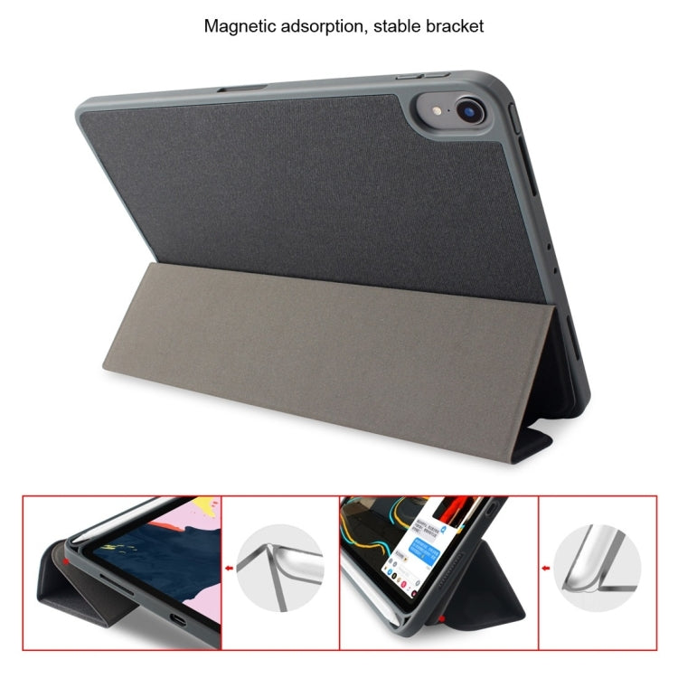Mutural Exquisite Series Cloth Texture PU+TPU Leather Case with 3-Fold Holder & Pen Slot & Sleep & Wake-up Function, For iPad Mini 5 / 4, For  iPad 9.7, For iPad Pro 10.5