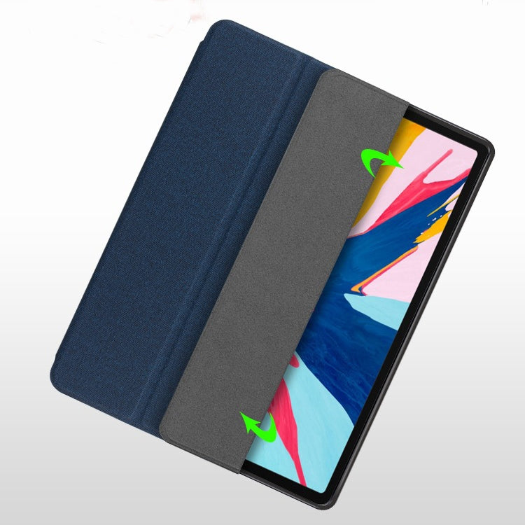 Mutural Exquisite Series Cloth Texture PU+TPU Leather Case with 3-Fold Holder & Pen Slot & Sleep & Wake-up Function, For iPad Mini 5 / 4, For  iPad 9.7, For iPad Pro 10.5