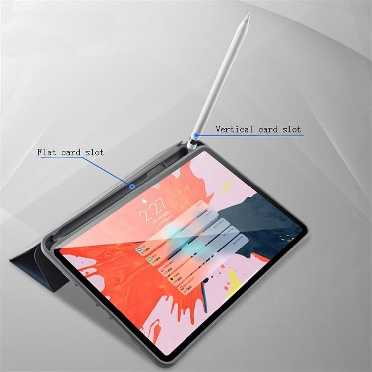 Mutural Exquisite Series Cloth Texture PU+TPU Leather Case with 3-Fold Holder & Pen Slot & Sleep & Wake-up Function, For iPad Mini 5 / 4, For  iPad 9.7, For iPad Pro 10.5