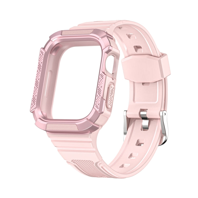 Two-color Armor Integrated Watchband For Apple Watch Series, 7 41mm / 6&SE&5&4 40mm, 7 45mm / 6&SE&5&4 44mm