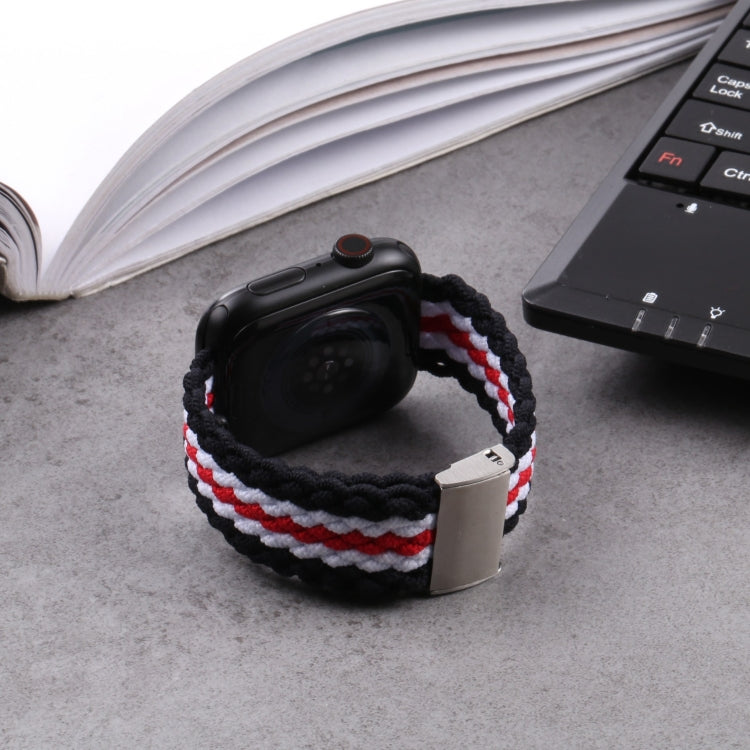 Vertical Texture Braided Watchband For Apple Watch Series, 7 41mm / 6&SE&5&4 40mm / 3&2&1 38mm, 7 45mm / 6&SE&5&4 44mm / 3&2&1 42mm