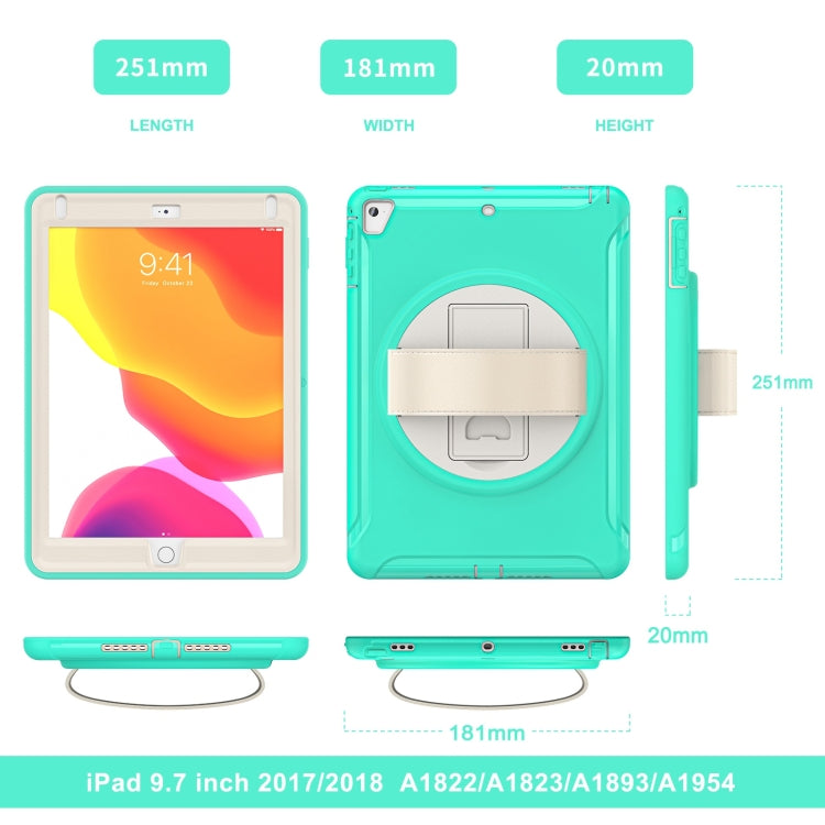 360 Degree Rotation PC + TPU Tablet Case, For iPad 9.7 2018 / 2017, For iPad mini 5 / 4