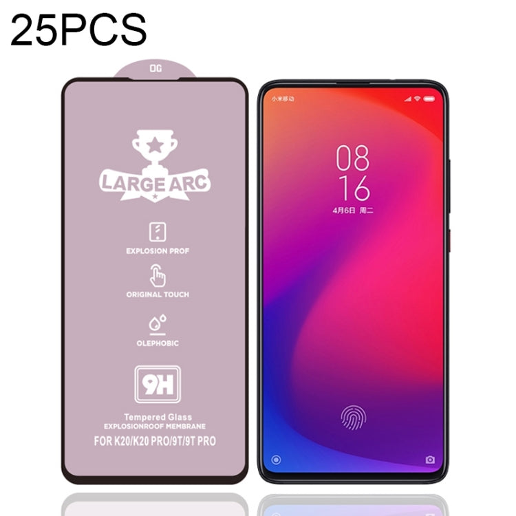 25 PCS 9H HD Large Arc High Alumina Full Screen Tempered Glass Film