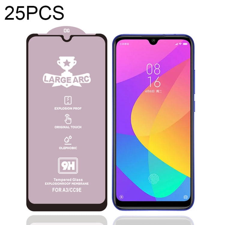 25 PCS 9H HD Large Arc High Alumina Full Screen Tempered Glass Film