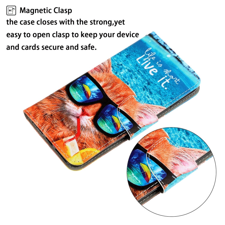 3D Colored Drawing Horizontal Flip PU Leather Case with Holder & Card Slots & Wallet