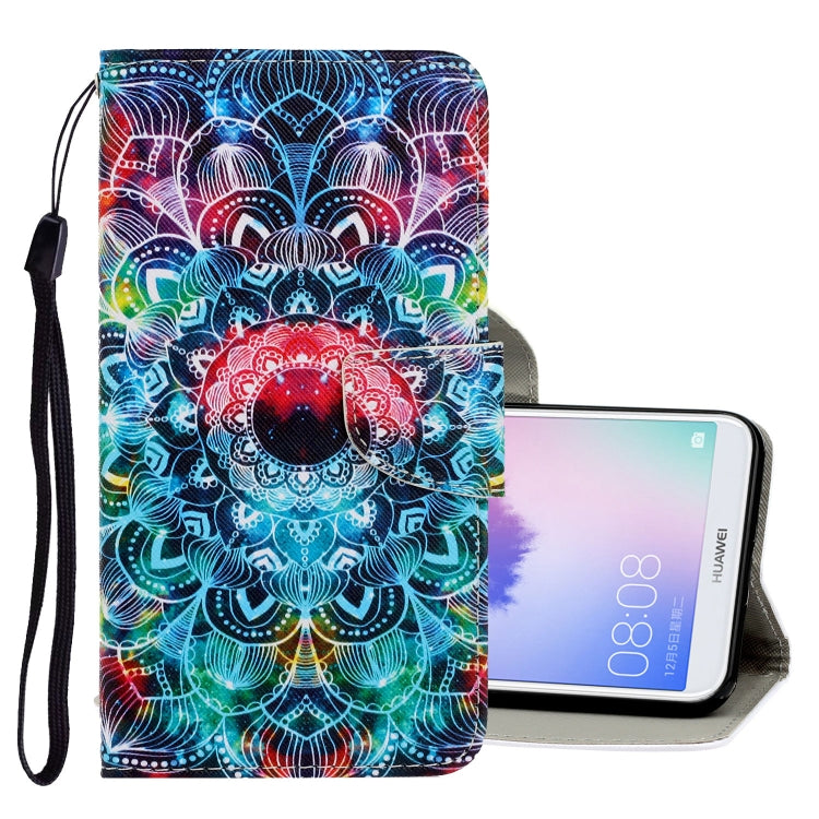 3D Colored Drawing Horizontal Flip PU Leather Case with Holder & Card Slots & Wallet
