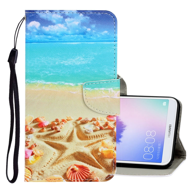 3D Colored Drawing Horizontal Flip PU Leather Case with Holder & Card Slots & Wallet