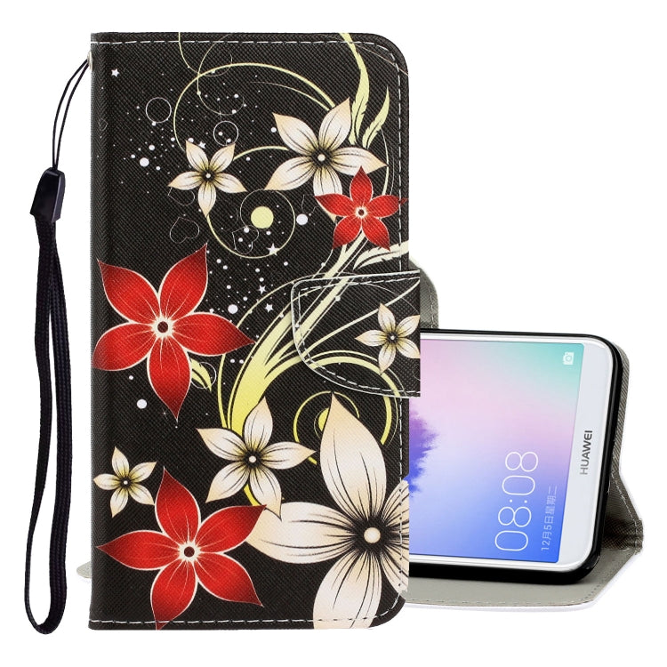 3D Colored Drawing Horizontal Flip PU Leather Case with Holder & Card Slots & Wallet