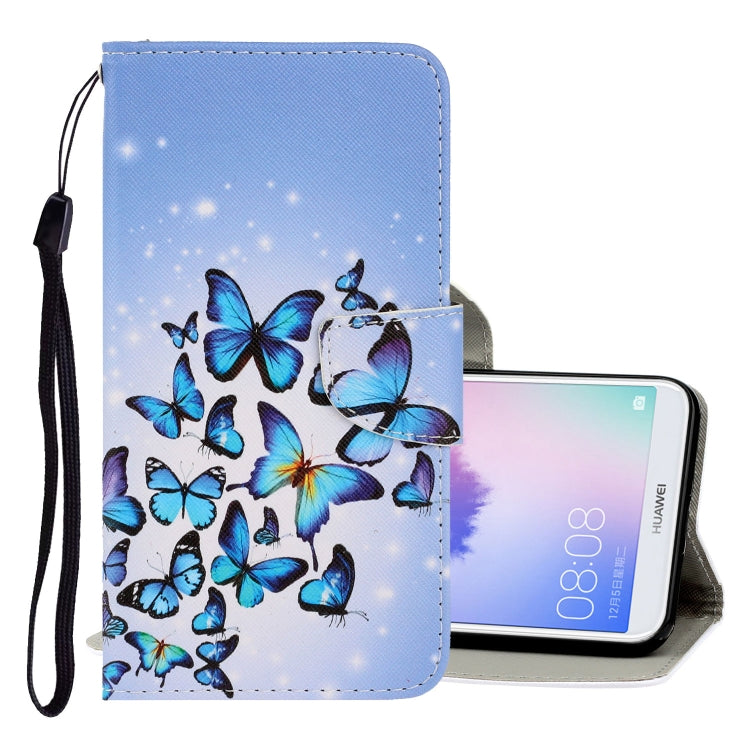3D Colored Drawing Horizontal Flip PU Leather Case with Holder & Card Slots & Wallet
