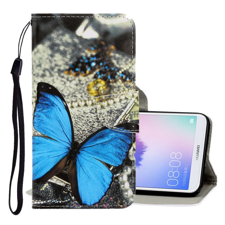 3D Colored Drawing Horizontal Flip PU Leather Case with Holder & Card Slots & Wallet