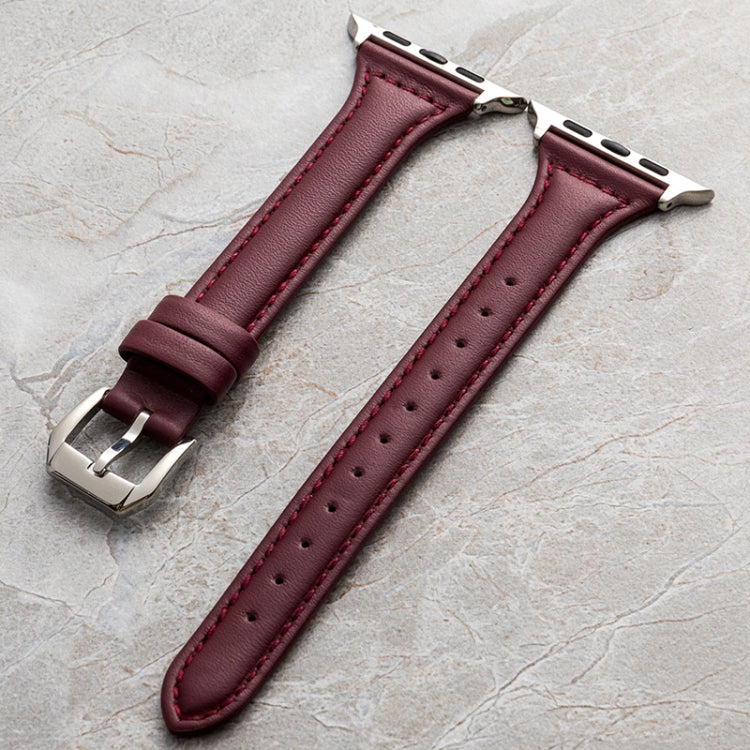 Genuine Leather Watchband For Apple Watch Series, 7 41mm / 6&SE&5&4 40mm / 3&2&1 38mm, 7 45mm / 6&SE&5&4 44mm / 3&2&1 42mm