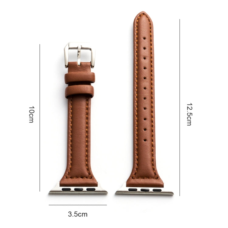 Genuine Leather Watchband For Apple Watch Series, 7 41mm / 6&SE&5&4 40mm / 3&2&1 38mm, 7 45mm / 6&SE&5&4 44mm / 3&2&1 42mm