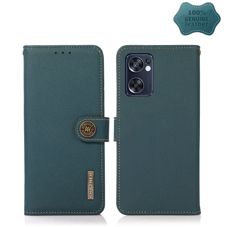 KHAZNEH Dual-color Cowhide Texture Leather Phone Case, For OPPO Reno7 SE 5G, For Xiaomi Redmi Note 11 4G Foreign Version, For Samsung Galaxy A23 5G