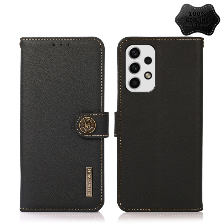 KHAZNEH Dual-color Cowhide Texture Leather Phone Case, For OPPO Reno7 SE 5G, For Xiaomi Redmi Note 11 4G Foreign Version, For Samsung Galaxy A23 5G