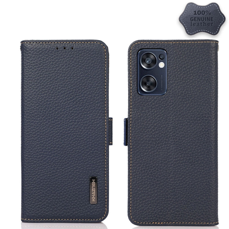 KHAZNEH Side-Magnetic Litchi Genuine Leather RFID Phone Case
