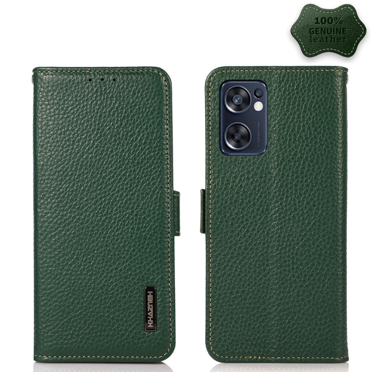 KHAZNEH Side-Magnetic Litchi Genuine Leather RFID Phone Case