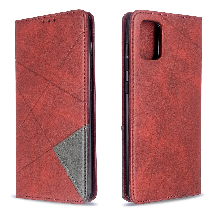 Rhombus Texture Horizontal Flip Magnetic Leather Case with Holder & Card Slots, For Galaxy S20, For Galaxy A71, For Galaxy S20+, For Galaxy S20 Ultra